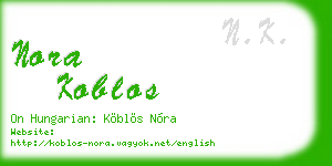 nora koblos business card